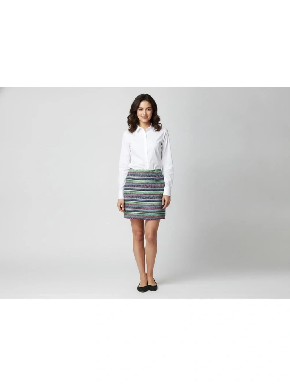 Shrinking Violet Multicolor Striped Woven Cotton Miniskirt M